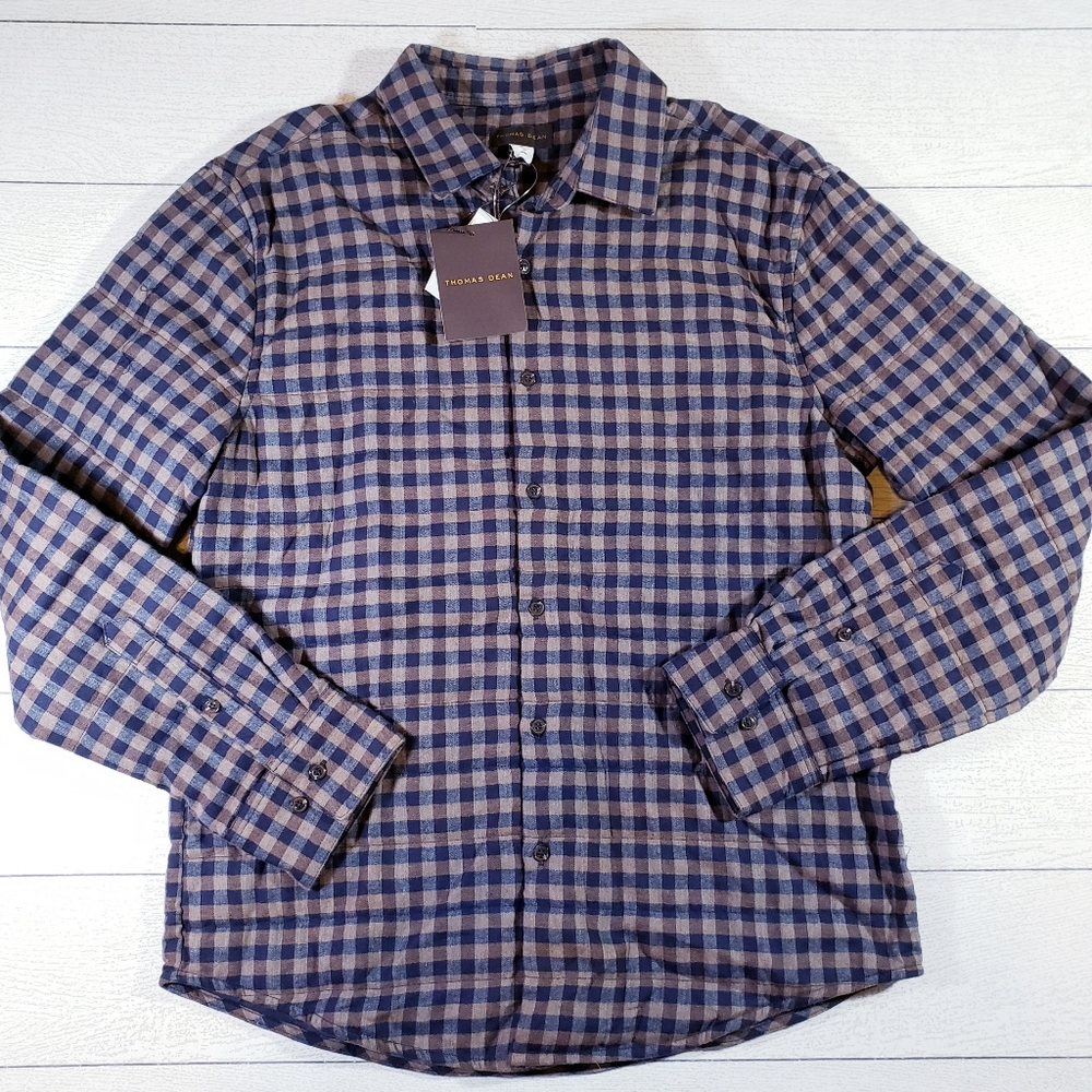 Thomas Dean Quilted Flannel Lightweight Jacket NWT